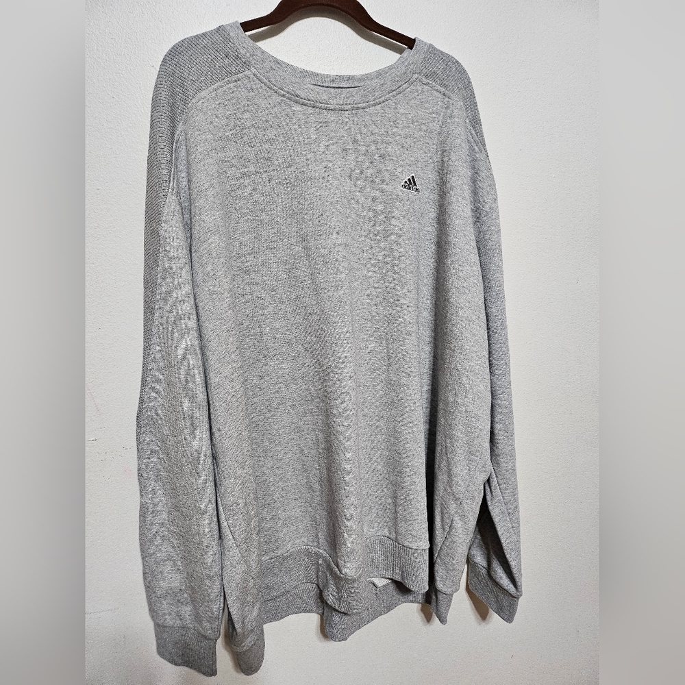 NWT Men's Adidas Grey Heather XXL Rib Crewneck Sweatshirt